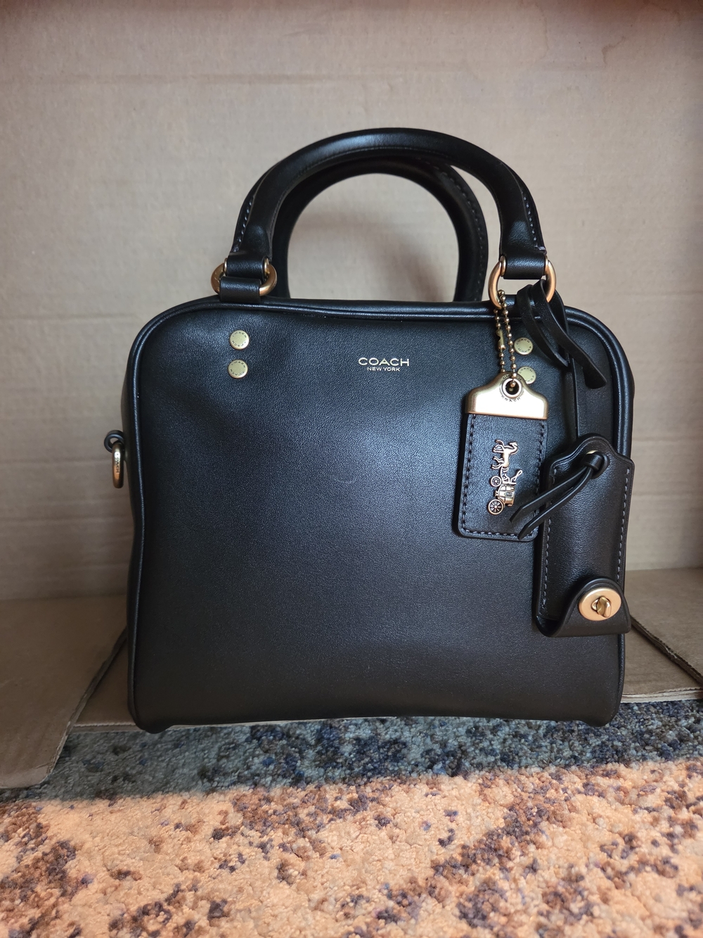 RESERVED COACH Cube Rogue 20 Bag In Black With Brass Hardware - Picture 11 of 11